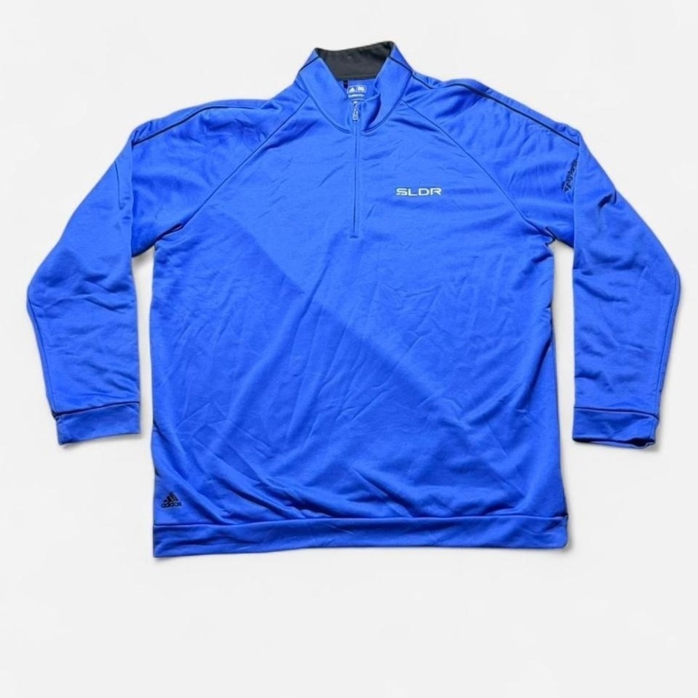 Adidas Climalite Lightweight Golf Quarter Zip Blue SLDR Taylormade Size 2XL